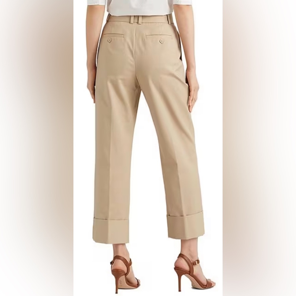 Lauren Ralph Lauren Double-Faced Stretch Cotton Ankle Pants - Picture 2 of 5